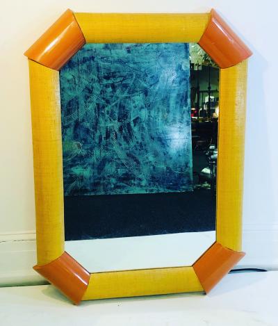 Karl Springer Hexagonal Mirror in the Style of Karl Springer 