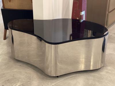 Karl Springer Important Karl Springer Polished Stainless Freeform Table