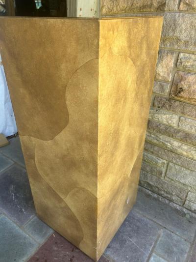 Karl Springer Incredible Tall Karl Springer style Goatskin Chrome Pedestal Mid Century Modern