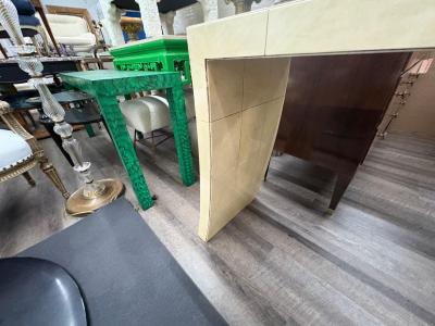 Karl Springer Italian Modern Parchment Console Table