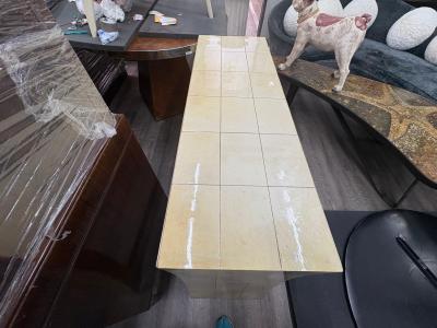 Karl Springer Italian Modern Parchment Console Table