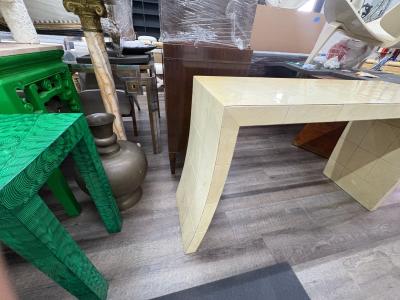 Karl Springer Italian Modern Parchment Console Table