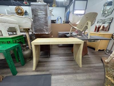 Karl Springer Italian Modern Parchment Console Table