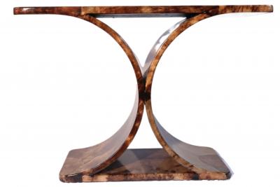 Karl Springer JMF C CONSOLE Two tone Tortoise Goatskin Parchment Freeform inlay