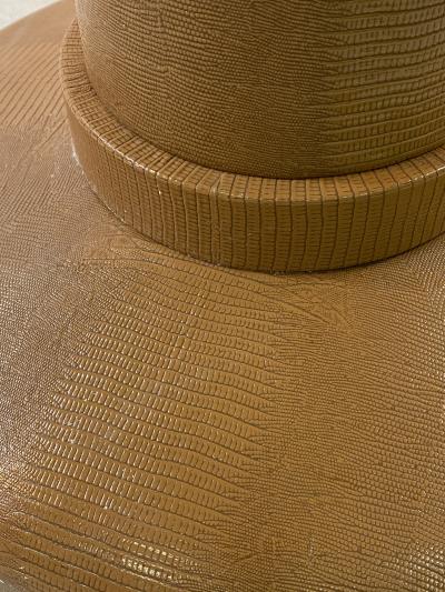 Karl Springer KARL SPRINGER JMK LIZARD EMBOSSED DINING TABLE AND CHAIRS