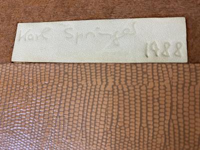 Karl Springer KARL SPRINGER JMK LIZARD EMBOSSED DINING TABLE AND CHAIRS