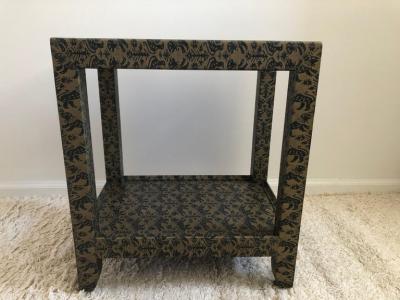 Karl Springer Karl Springer Animal Print Foo Dog Petite Rolling Two Tier Table