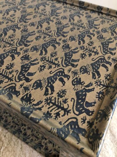 Karl Springer Karl Springer Animal Print Foo Dog Petite Rolling Two Tier Table