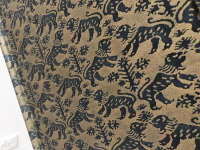 Karl Springer Karl Springer Animal Print Foo Dog Petite Rolling Two Tier Table