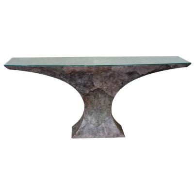 Karl Springer Karl Springer Attr Modern Goatskin Console Table