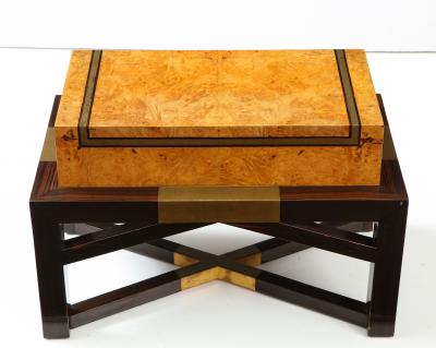 Karl Springer Karl Springer Attributed Burl wood And Macassar Wood Telephone Stand