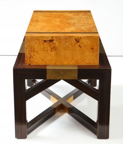 Karl Springer Karl Springer Attributed Burl wood And Macassar Wood Telephone Stand