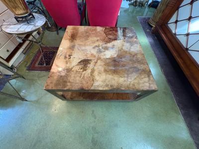 Karl Springer Karl Springer Attributed Lacquered Goatskin Cocktail Table