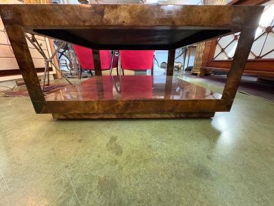 Karl Springer Karl Springer Attributed Lacquered Goatskin Cocktail Table