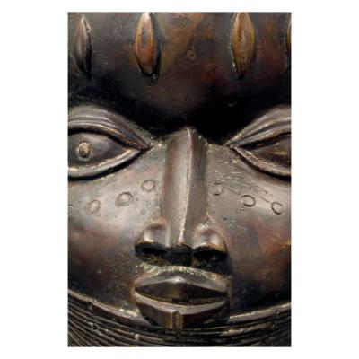 Karl Springer Karl Springer Benin Head on Custom Lucite Base 1970s