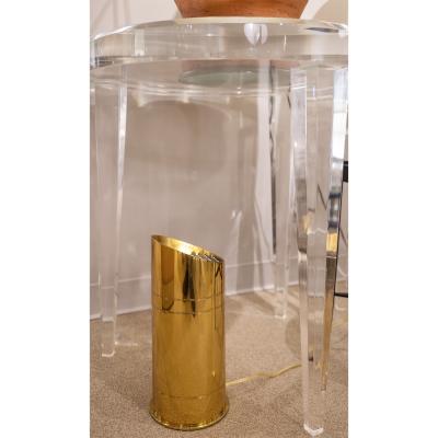 Karl Springer Karl Springer Bullet Up Light in Gold Tinted Brass 1980s