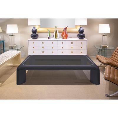 Karl Springer Karl Springer Chic Coffee Table in Embossed Lizard Leather 1994 Signed Dated 