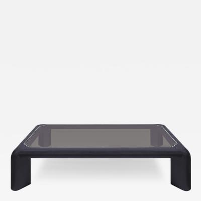 Karl Springer Karl Springer Chic Coffee Table in Embossed Lizard Leather 1994 Signed Dated 