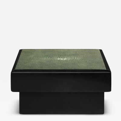 Karl Springer Karl Springer Chic Lidded Box with Green Shagreen Lacquer Top 1980s Signed 