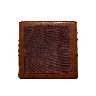Karl Springer Karl Springer Chic Waste Basket in Ostrich Skin 1976 1978