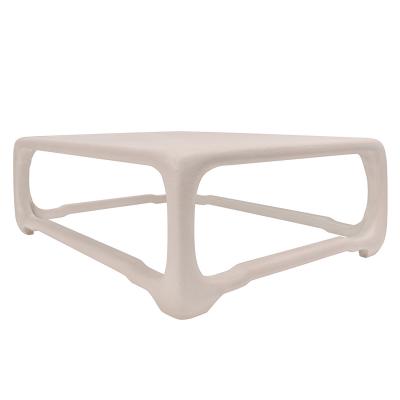 Karl Springer Karl Springer Chinese Cube Style Coffee Table in Beige Lacquered Linen 1980s