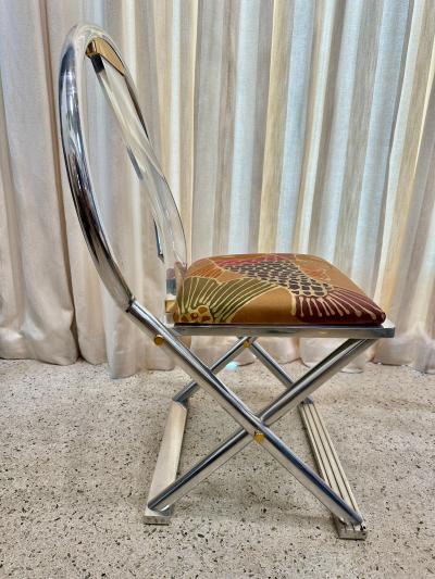 Karl Springer Karl Springer Chinese Curved Back Chair USA c 1980s