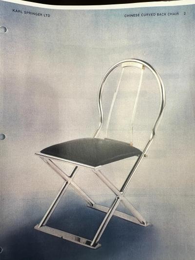 Karl Springer Karl Springer Chinese Curved Back Chair USA c 1980s
