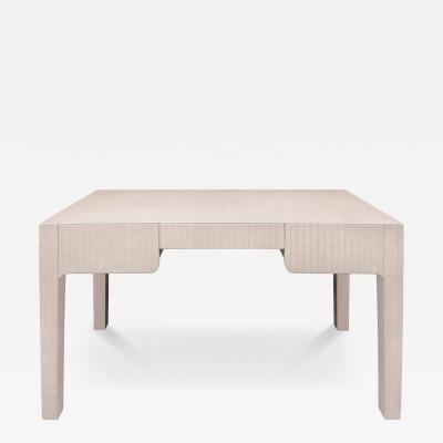 Karl Springer Karl Springer Chinese Parson Style Desk in Scored Leather 1980s