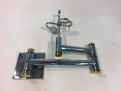 Karl Springer Karl Springer Chrome and Brass Swing Arm Wall Sconces