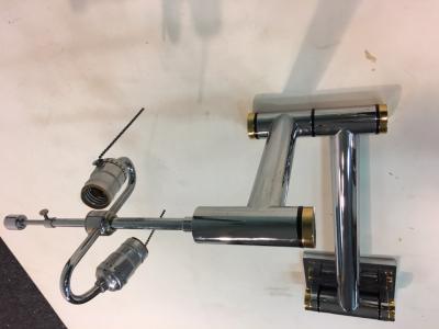 Karl Springer Karl Springer Chrome and Brass Swing Arm Wall Sconces