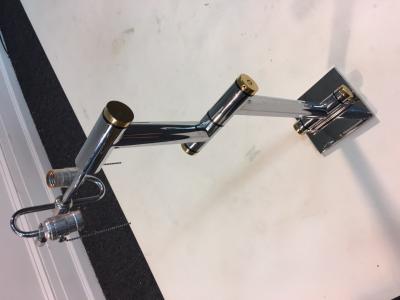 Karl Springer Karl Springer Chrome and Brass Swing Arm Wall Sconces