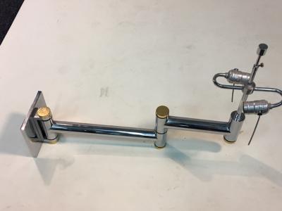 Karl Springer Karl Springer Chrome and Brass Swing Arm Wall Sconces