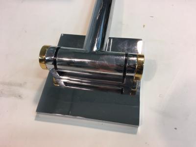 Karl Springer Karl Springer Chrome and Brass Swing Arm Wall Sconces