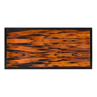 Karl Springer Karl Springer Coffee Table in Figured Zebrawood and Black Lacquer 1980s