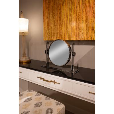 Karl Springer Karl Springer Double Sided Gunmetal and Chrome Vanity Mirror 1980s