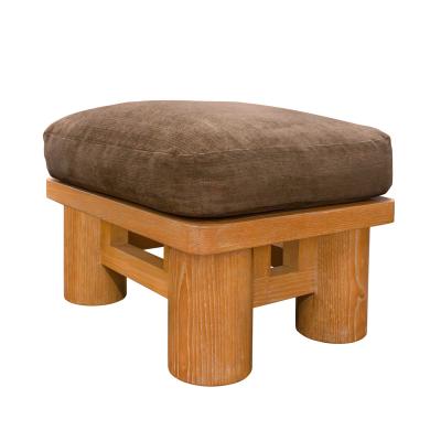 Karl Springer Karl Springer Dowelwood Ottoman in Solid Oak 1980s