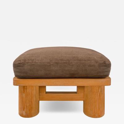 Karl Springer Karl Springer Dowelwood Ottoman in Solid Oak 1980s
