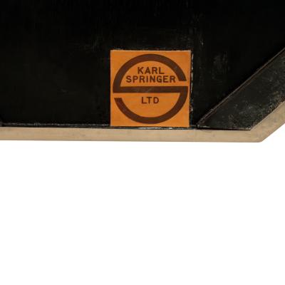 Karl Springer Karl Springer Elegant Tapering Pedestal in Lacquered Goatskin 1970s Signed 