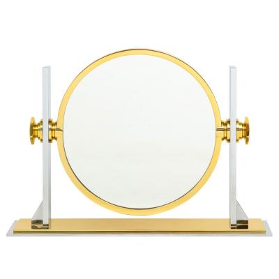 Karl Springer Karl Springer Finely Crafted Vanity Mirror in Polished Steel and Brass 1980s