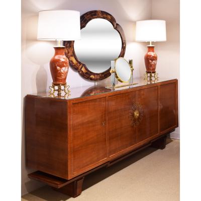 Karl Springer Karl Springer Finely Crafted Vanity Mirror in Polished Steel and Brass 1980s