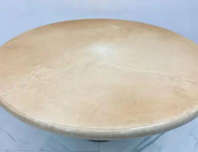Karl Springer Karl Springer Goatskin Dining Table With Custom Chrome Drum Base
