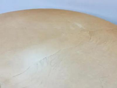 Karl Springer Karl Springer Goatskin Dining Table With Custom Chrome Drum Base