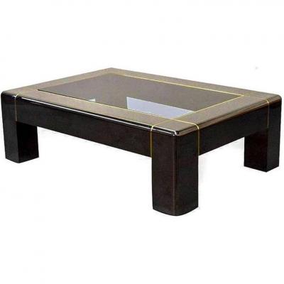 Karl Springer Karl Springer Gunmetal Brass Coffee Table