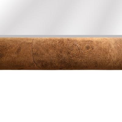 Karl Springer Karl Springer Half Round Molding Mirror in Hippo Suede 1977 Signed and Dated 