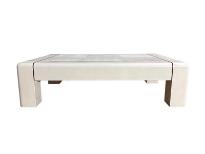 Karl Springer Karl Springer Heavy Parsons Lizard Skin Coffee Table w Gunmetal Inlay 1986