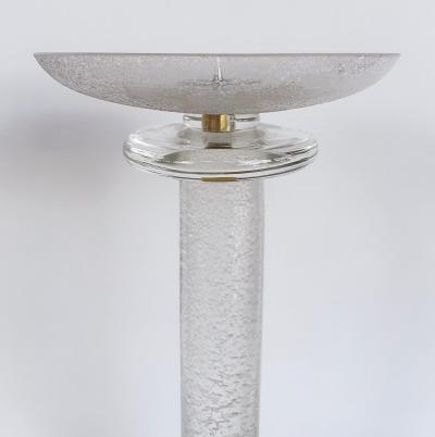 Karl Springer Karl Springer Italian Seguso Silver Infused Candlesticks 1980s a Pair