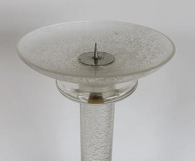 Karl Springer Karl Springer Italian Seguso Silver Infused Candlesticks 1980s a Pair