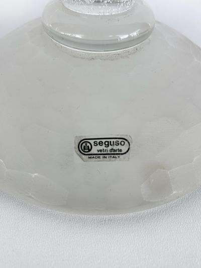 Karl Springer Karl Springer Italian Seguso Silver Infused Candlesticks 1980s a Pair