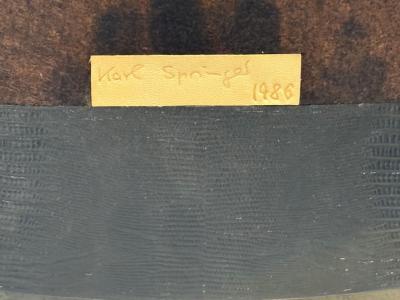 Karl Springer Karl Springer JMF Barstools Embossed Lizard Leather Brass USA 1986