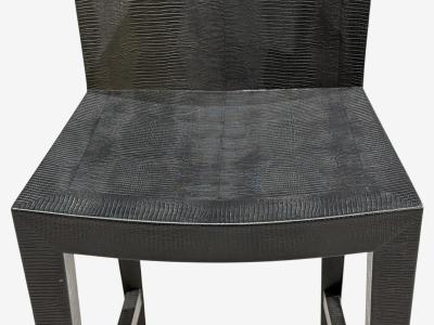 Karl Springer Karl Springer JMF Barstools Embossed Lizard Leather Brass USA 1986